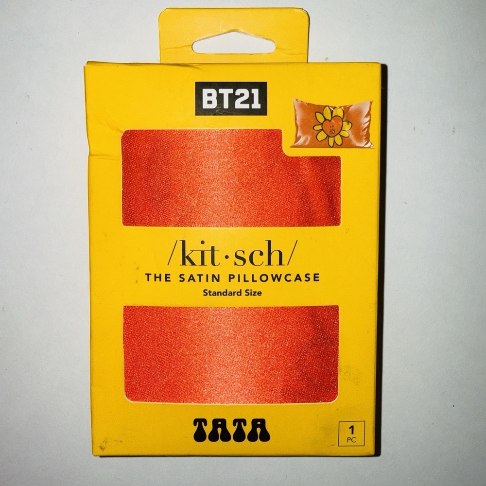 BT21 x Kitsch Satin Pillowcase TATA V BTS Line Friends Red Standard New NIB
